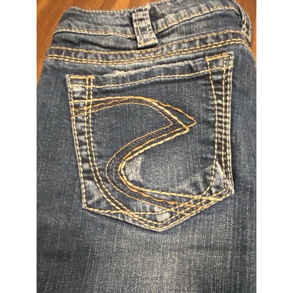 Silver Jeans Frances 18" Boot Womens Size 30W/33L Y2K Dark Wash Thick Stitched - Picture 6 of 16